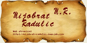 Mijobrat Radulić vizit kartica